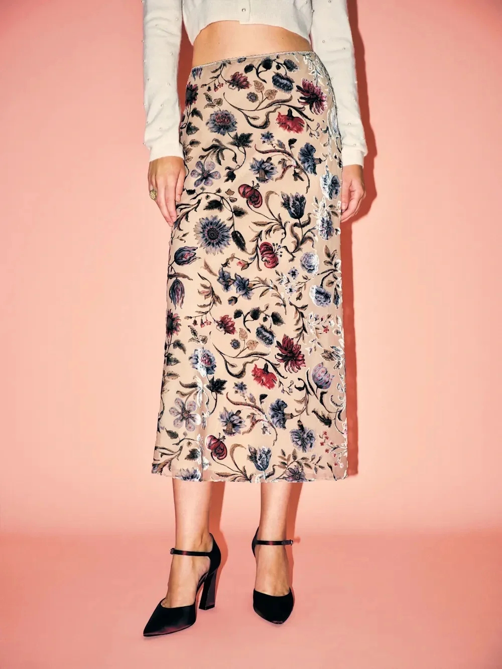 Reformation Layla Velvet Midi Skirt
